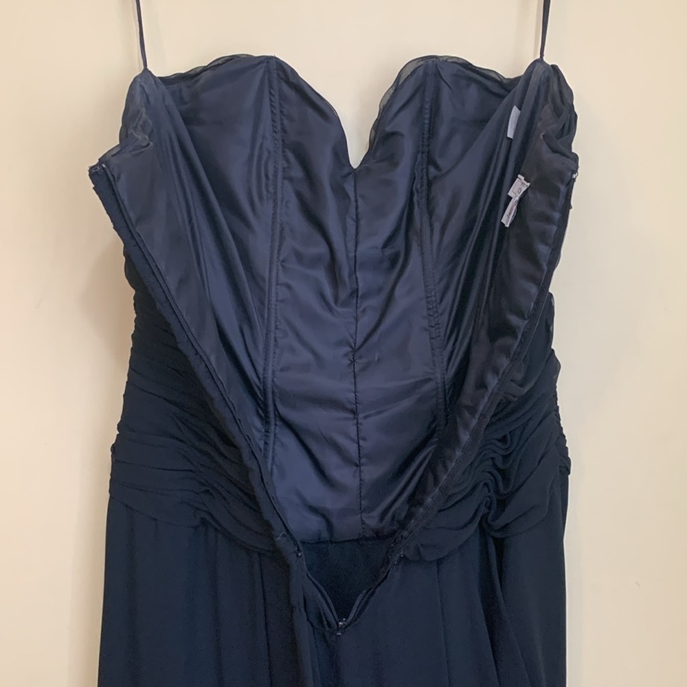 Victor Costa Black Chiffon Sweetheart Smocked Layered Gown Long Dress Vintage 10 - Picture 15 of 17